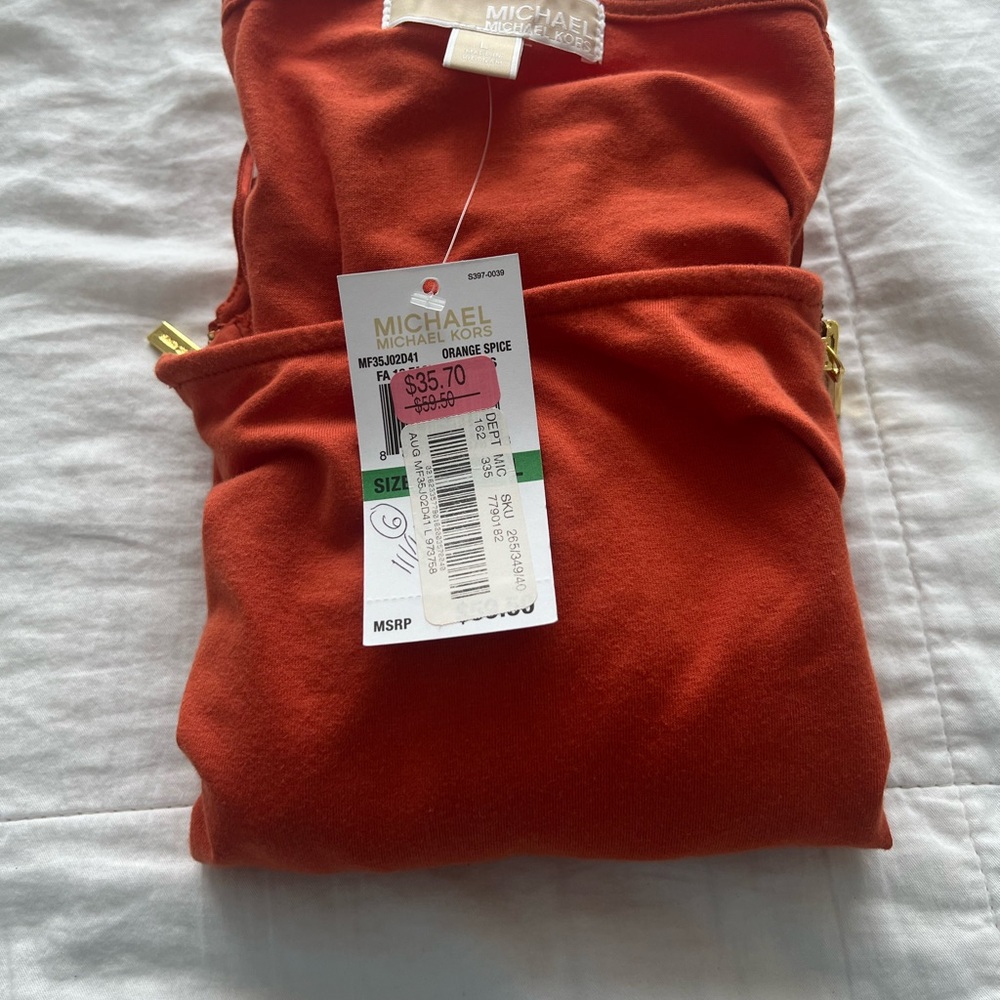 Michael Kors Vibrant Burnt Orange Top